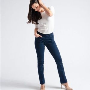 Betabrand Stretch Pull on 4 Pocket Jeans Dark Wash Straight Leg XL Long